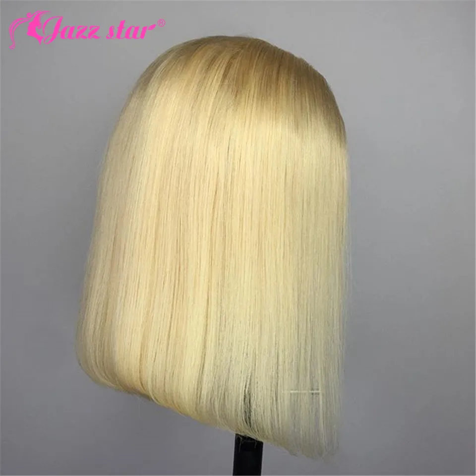 

Brazilian Blonde Straight Bob Wig T Part Lace Wig #613 Short Bob Wig Lace Front Human Hair Wigs For Women Jazz Star Non-remy