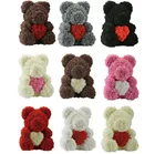 25 см40 см искусственный цветок Роза Мишка Тедди сердце для Рождественского украшения для дома День святого Валентина Женские подарки Роза медведя