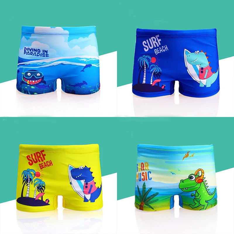 

2021 New Kids Cartoon Print Swimwear Baby Boy Swimsuit Swimming Trunks Set Beach Short for Toddler Children Swimming Clothes