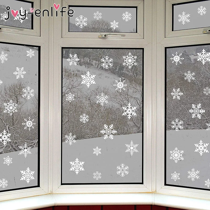 White Snowflake Sticker Decoration Set for Glass Windows - Kids Room Christmas Wall Stickers - Home Decals Decoration for New Year image 6