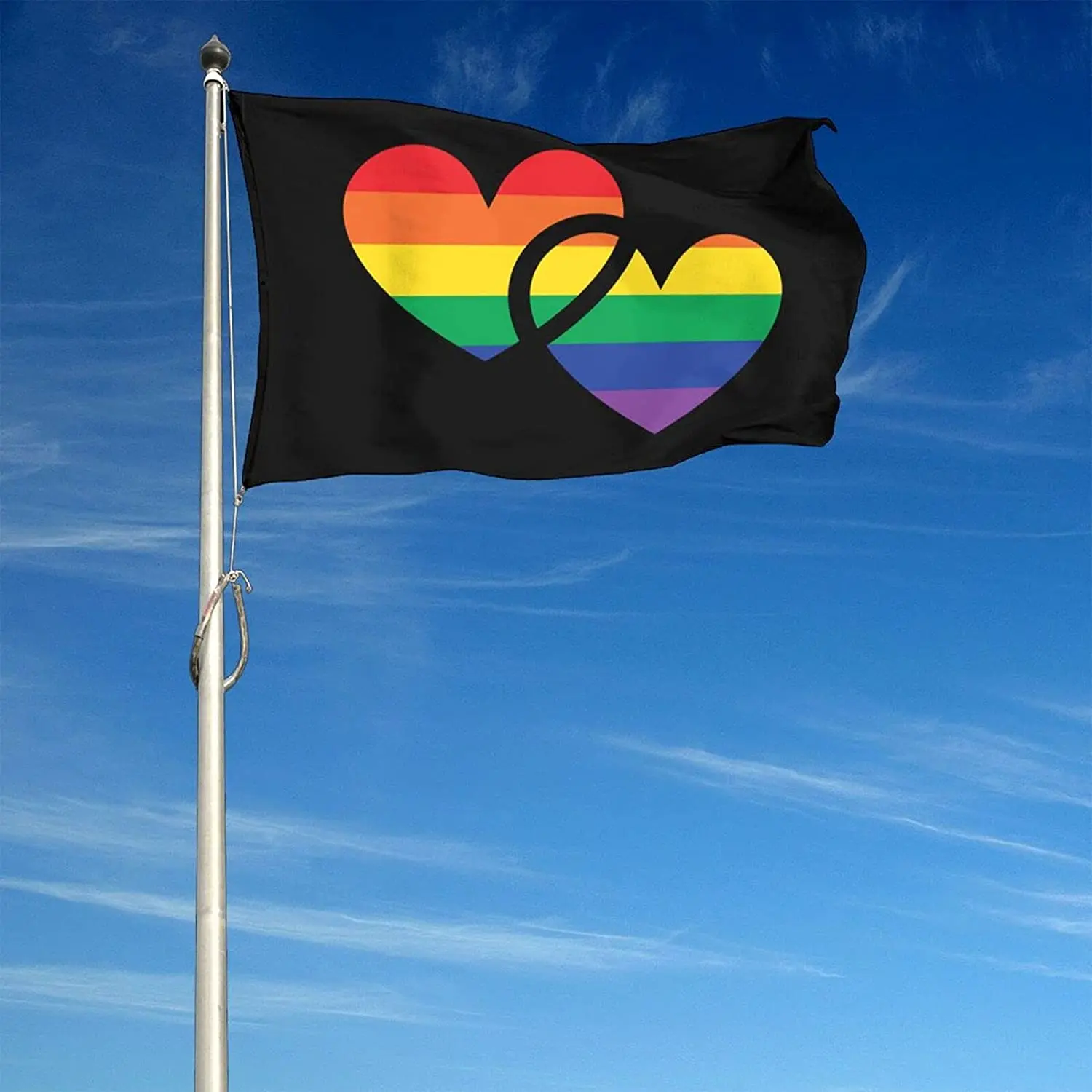 

homosexual rainbow lgbt hear Flag Decorative Home Outdoor Decor Flag Outdoor Decorations Flags Polyester Printed Banner Flags