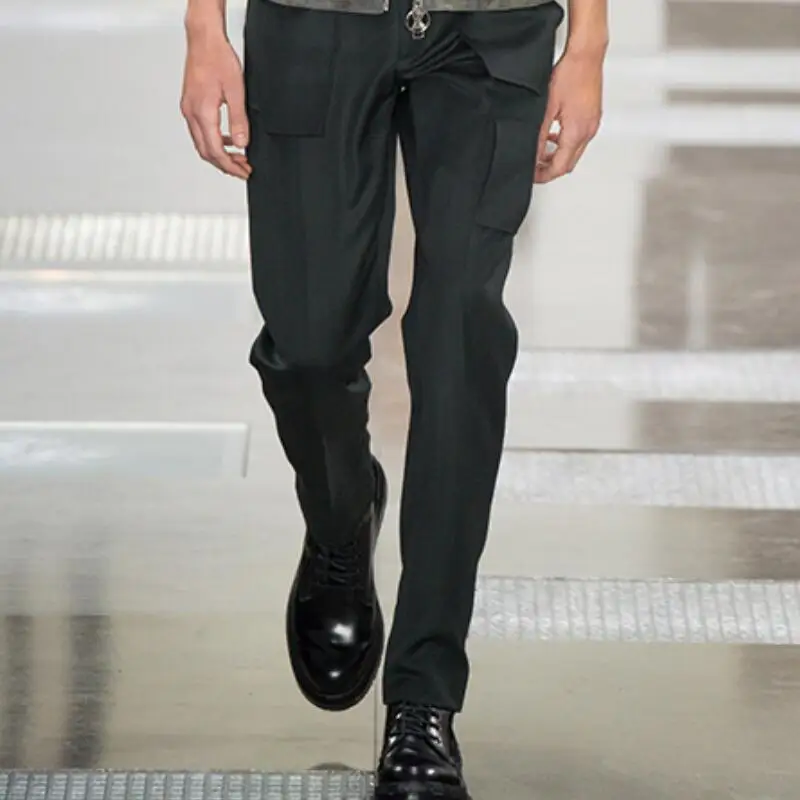 

HOT / Summer Men’s New Fashion Personalized Customization Large Size Casual Slim Pants Suit Pants Multi-Pocket Pants/ 27-44