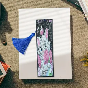 C5AD бисером закладки с 5D бриллиантовый рисунок Рождество подарки особой формы алмазов картина кожи Закладка с кисточкой Книга
