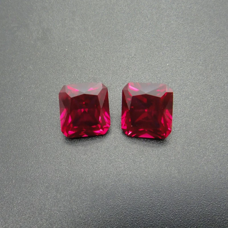 

Joanlyn Ruby Square Faceted Gemstone Radiant Cut Ruby Blood-red Ruby Gem Multiple Sizes to Choose GR29