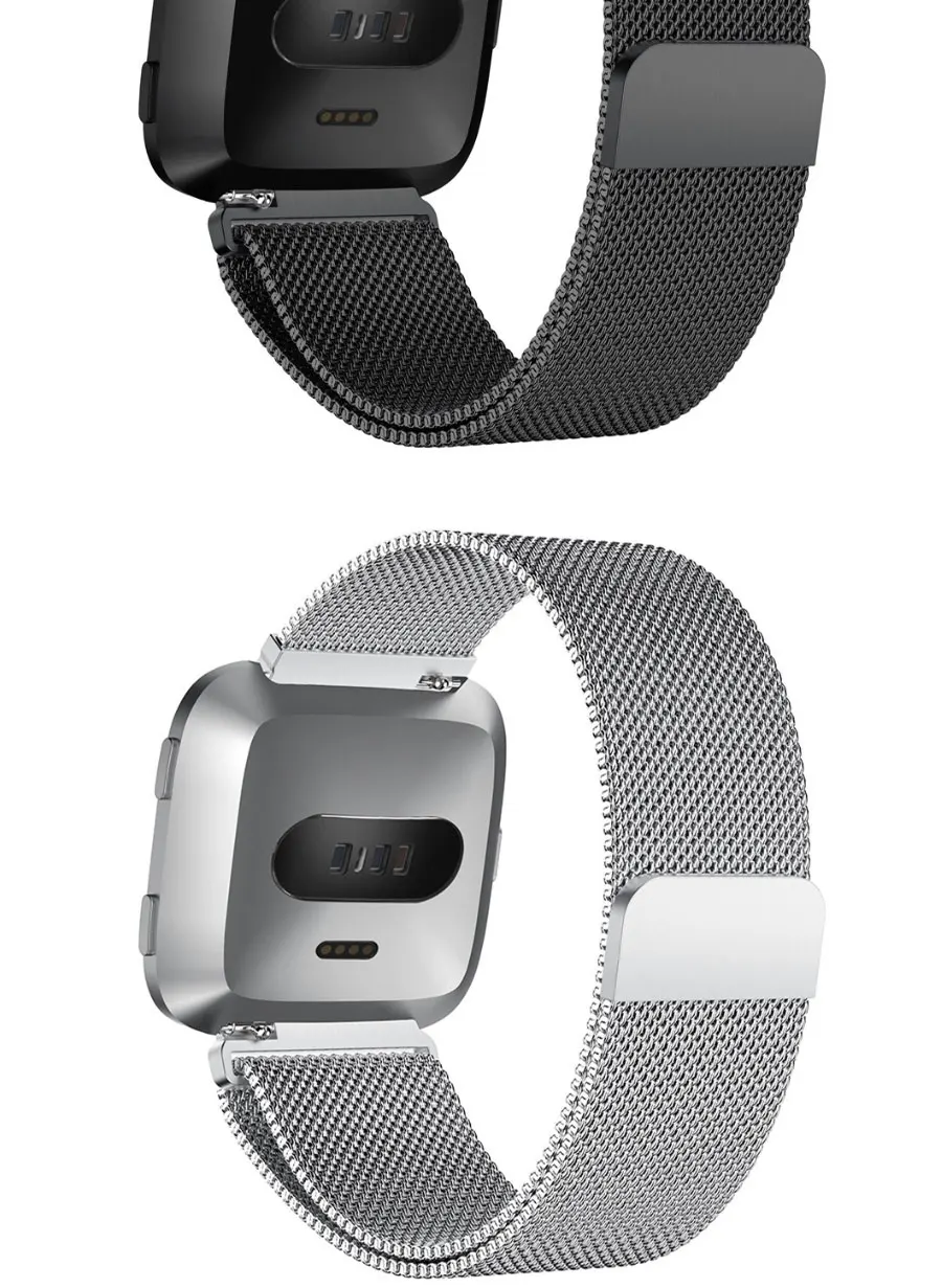 Металлический браслет из нержавеющей стали для Fitbit Versa ремешок на запястье Миланский Магнитный Браслет fit bit Lite Verse 2 Аксессуары для наручных часов