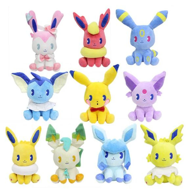 10 Styles Mixed Pikchu Sylveon Umbreon Flareon Vaporeon Jolteon Eevee Espeon Leafeon Glaceon 8&quot 20CM Plush Stuffed Doll Toy | Игрушки и