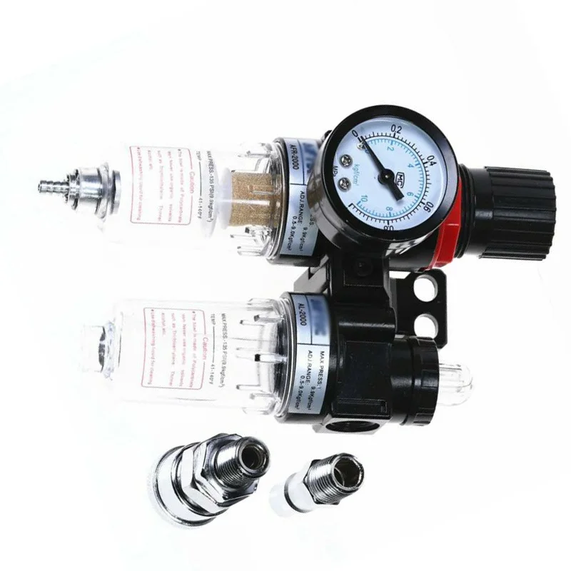 1pc Pressure Gauge Air Compressor Filter Oil- Pneumatic AFR2000+AL2000 Replace | Инструменты