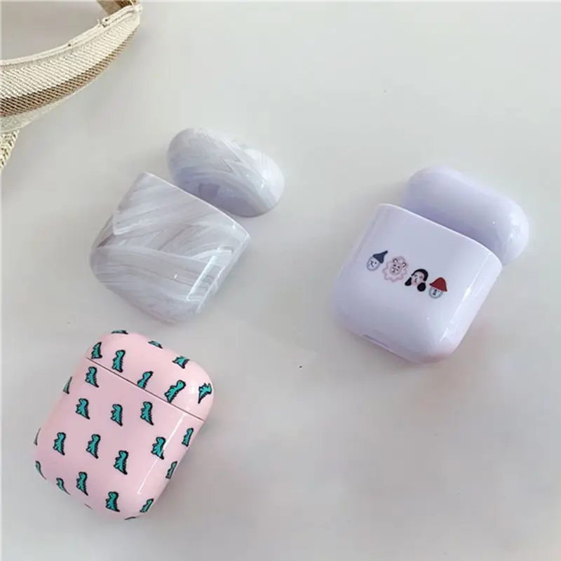 Жесткий ПК Защитный чехол милые Мультяшные наушники крышка для Apple AirPods гарнитура