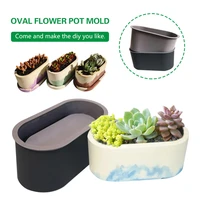oval shape container mould concrete mold plaster cement planter silicone succulent plants flower pot gypsum reusable diy