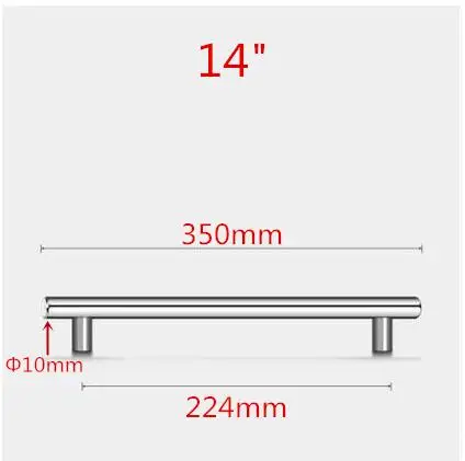 14inch 224mm Дверца кухонного шкафа из нержавеющей стали Т-образная ручка для шкафа Мебельная ручка ящика шкафа Ручка - Цвет: 14inch 224mm