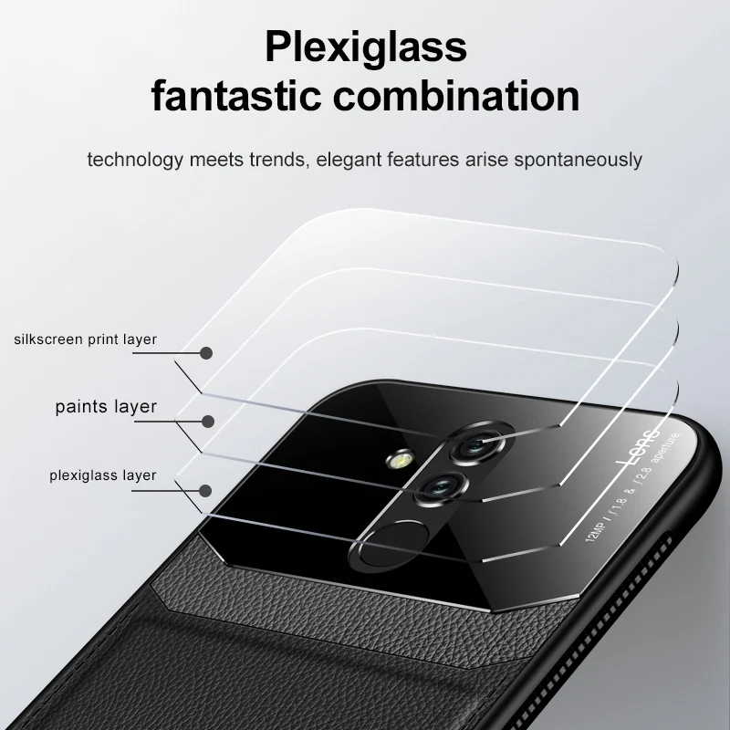 

Phone Case for Huawei Mate 30 Lite 20 Lite 10 Lite Case Fashion Organic PC Grained Leather Skin-pattern Cover Maimang 8 7 6 5