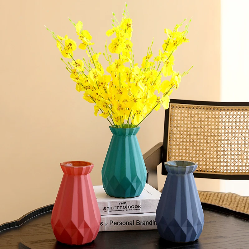 

Cute Table Glass Flower Vase Nordic Style Design Luxury Vases Green Blue Hydroponic Bedroom Decoration Salon Room Decoration