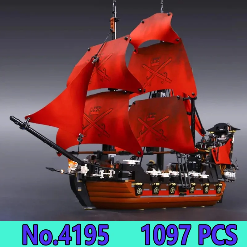 

Pirate Ship Building Blocks Queen Annes Revenge Boat Toy Bricks Model Compatible 4195 Adult Kids Christmas Gift