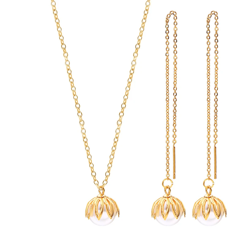 Женские длинные висячие серьги RIR из нержавеющей стали с искусственным жемчугом