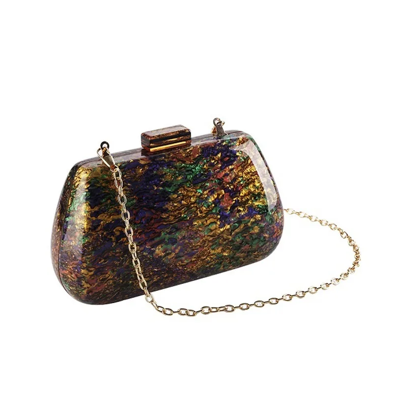 Сумка-клатч женская акриловая разноцветная Классическая вечерняя | Багаж и сумки