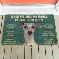 3d please remember whippet dogs house rules doormat non slip door floor mats decor porch doormat