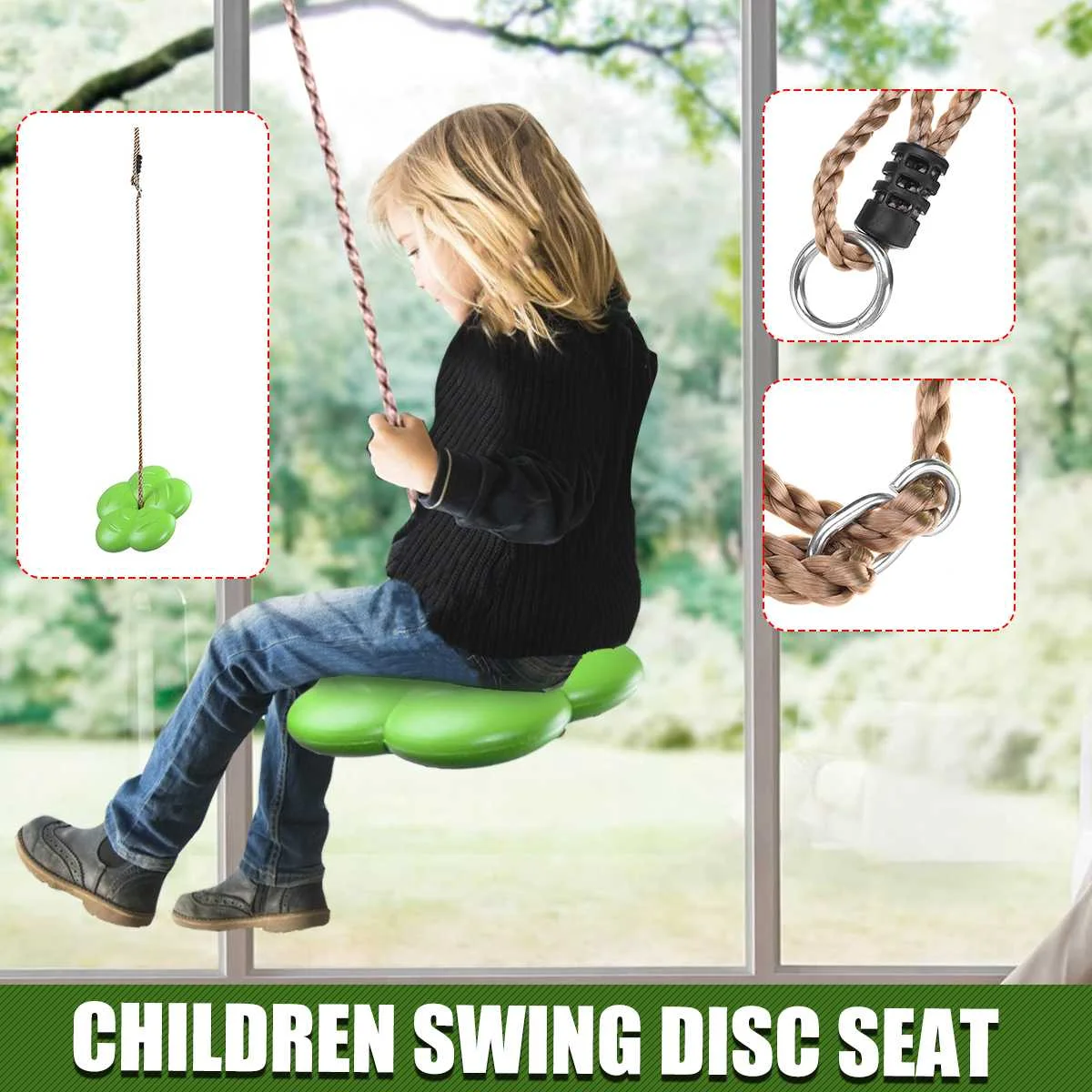 

Kids Toys Outdoor Plastic Swing Petal Swing Indoor Swing Climbing Swing For Children Garden Playground Camping Playing Toy