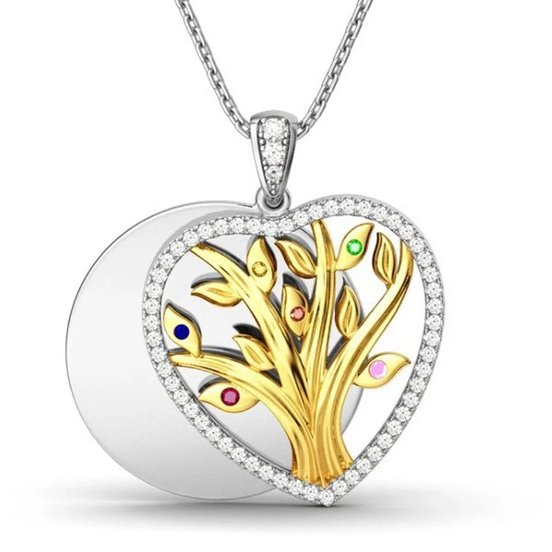 

New Fashion Gold Color Tree Of Life Pendant Necklace Heart Necklace For Elegant Women DropShipping