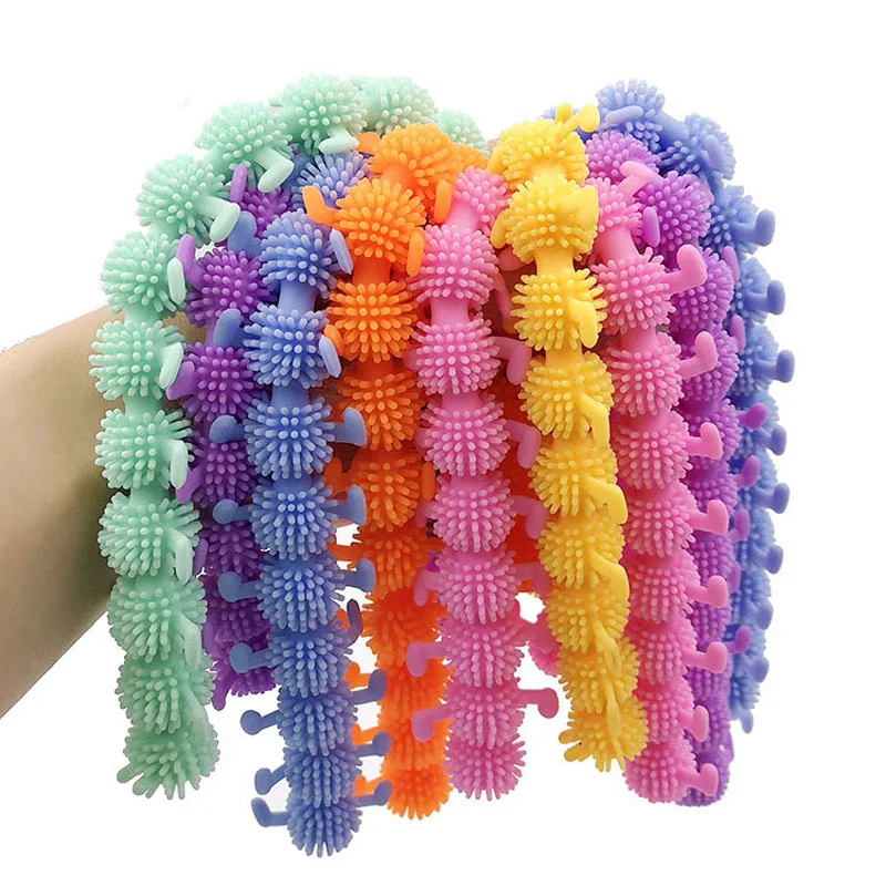 16 Knots Worm Squishy Fidget Toy Tangle Stretchy Strings Monkey Noodles Therapy Set Anti-Stress Squeeze Toys for Autism Kid | Игрушки и