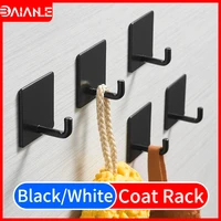 robe hook black decorative coat hooks wall mounted door clothes bag hat key hanger rack self adhesive bathroom hooks for towels