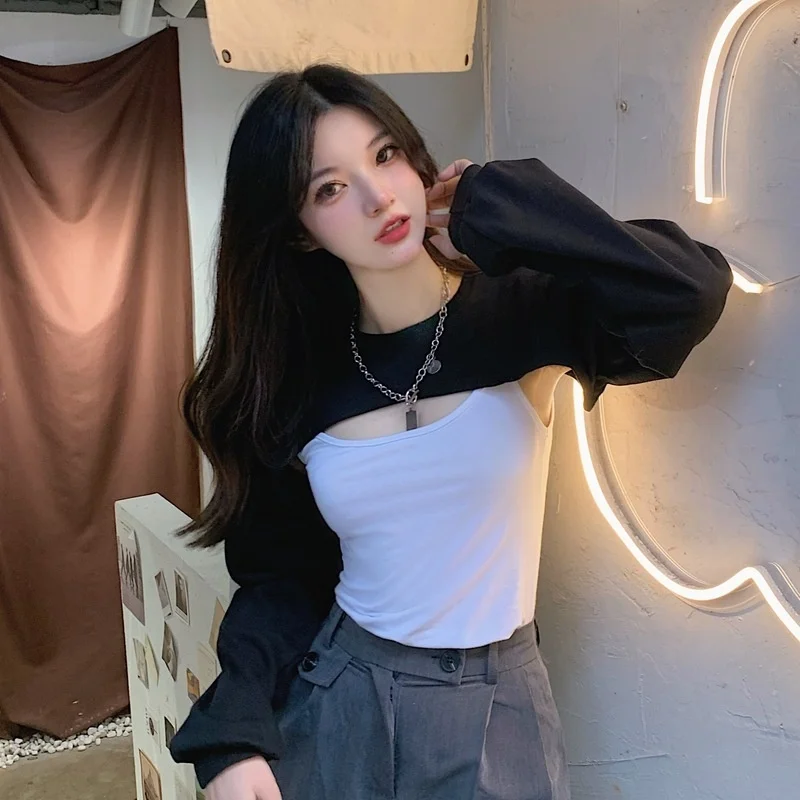 

Осенняя белая блузка, женская черная футболка