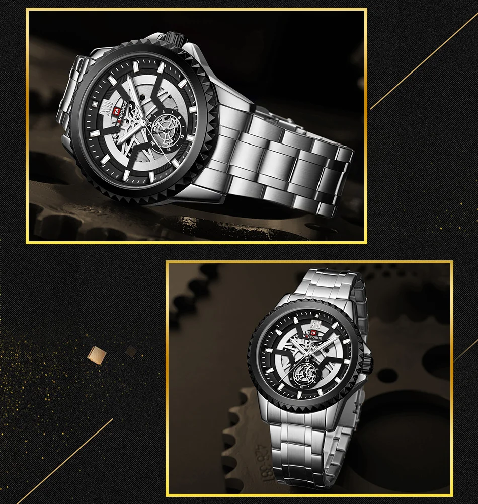 Часы наручные NAVIFORCE Мужские кварцевые спортивные водонепроницаемые брендовые