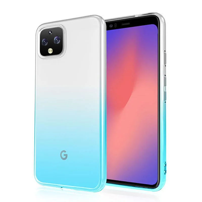 Силиконовый мягкий чехол с градиентом для Google Pixel 4 3a xl кристально прозрачный