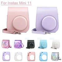new fujifilm instax mini 11 instant film camera case pu leather protective soft carry bag cover with shoulder strap