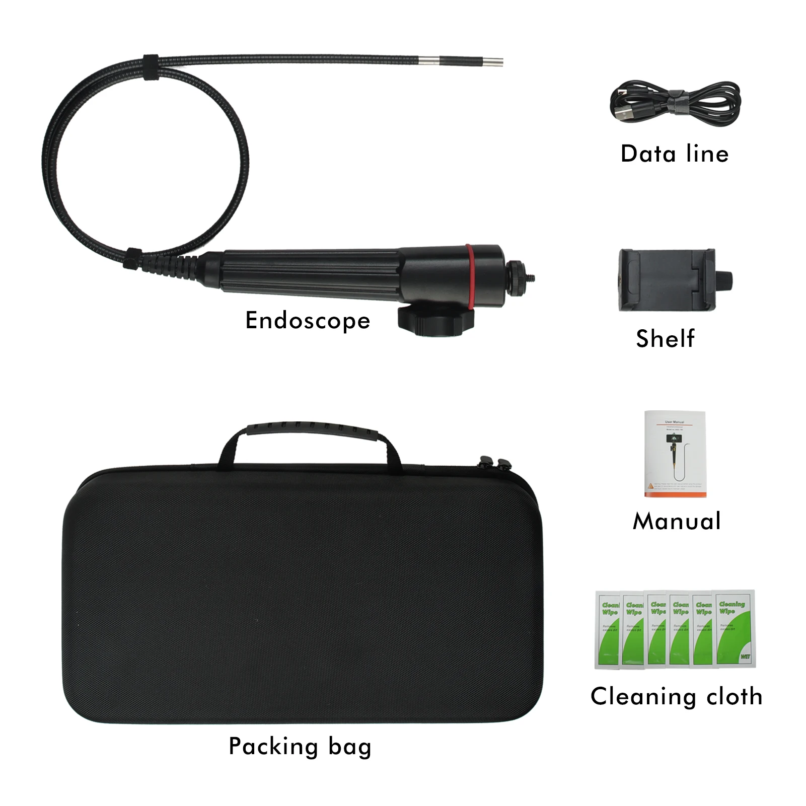 

Multifunctional Steering Endoscope CameraWiFi 1080P 1MP 8mm lens 180 Degree Steering Borescope Endoscope Inspection Camera
