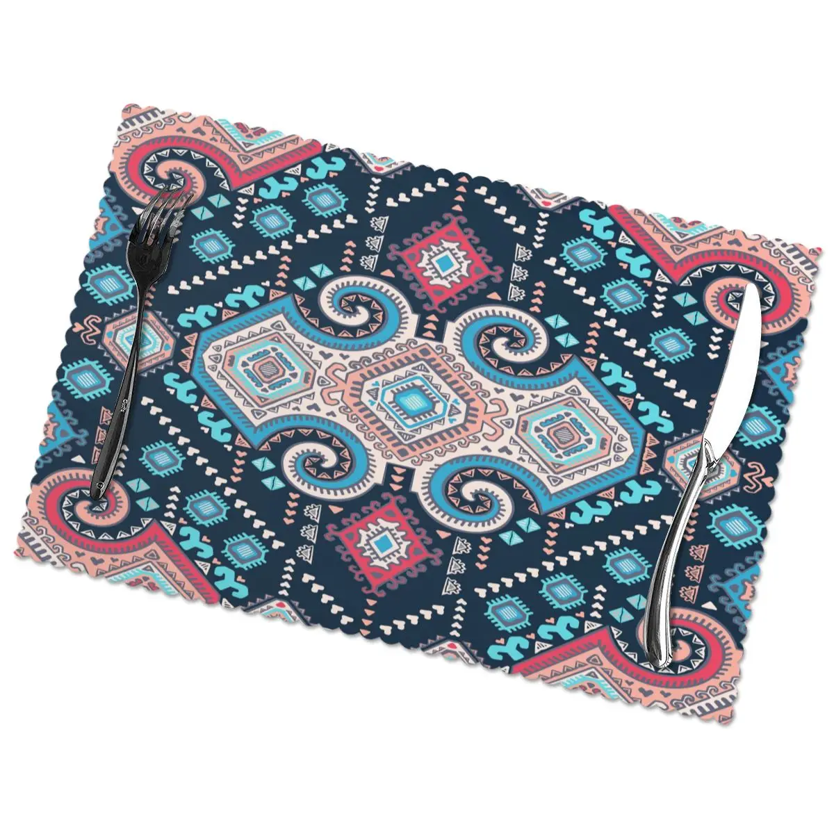 Набор из 6 Племенной Мексика Винтаж с новым этническим узором салфетки для