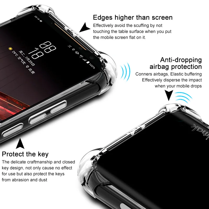 IMAK Чехол с &quotвоздушной подушкой&quot для Asus ROG Phone2 II ZS660KL Ударопрочный Мягкий ТПУ