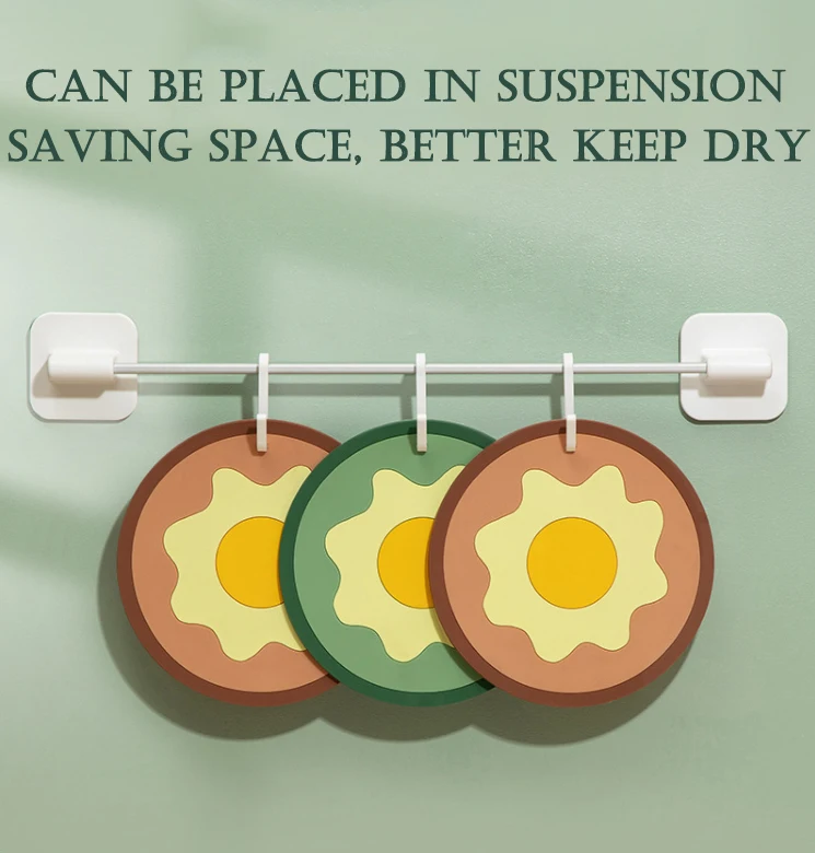 

HPDEAR Dining Table Soft Anti-skid Resistant High Temperature Thick Table Mat Set of 6, Can Be Suspended, Save Space