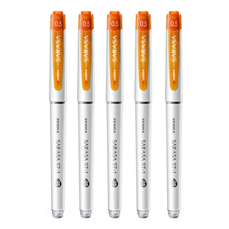5pcs orange Зебра 5/10 шт. ручка с чернилами стандартных цветов JJZ58 SARASA 0,5 мм Большой Ёмкость студент экспертизы подпись в офисе ручка красный, синий и черный - Цвет: 5pcs orange