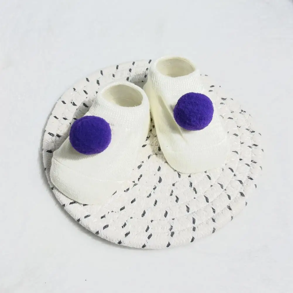 Calcetines de algod&oacute;n antideslizantes para beb&eacute;, dise&ntilde;o de Pomp&oacute;n, para interiores, 1 par-2