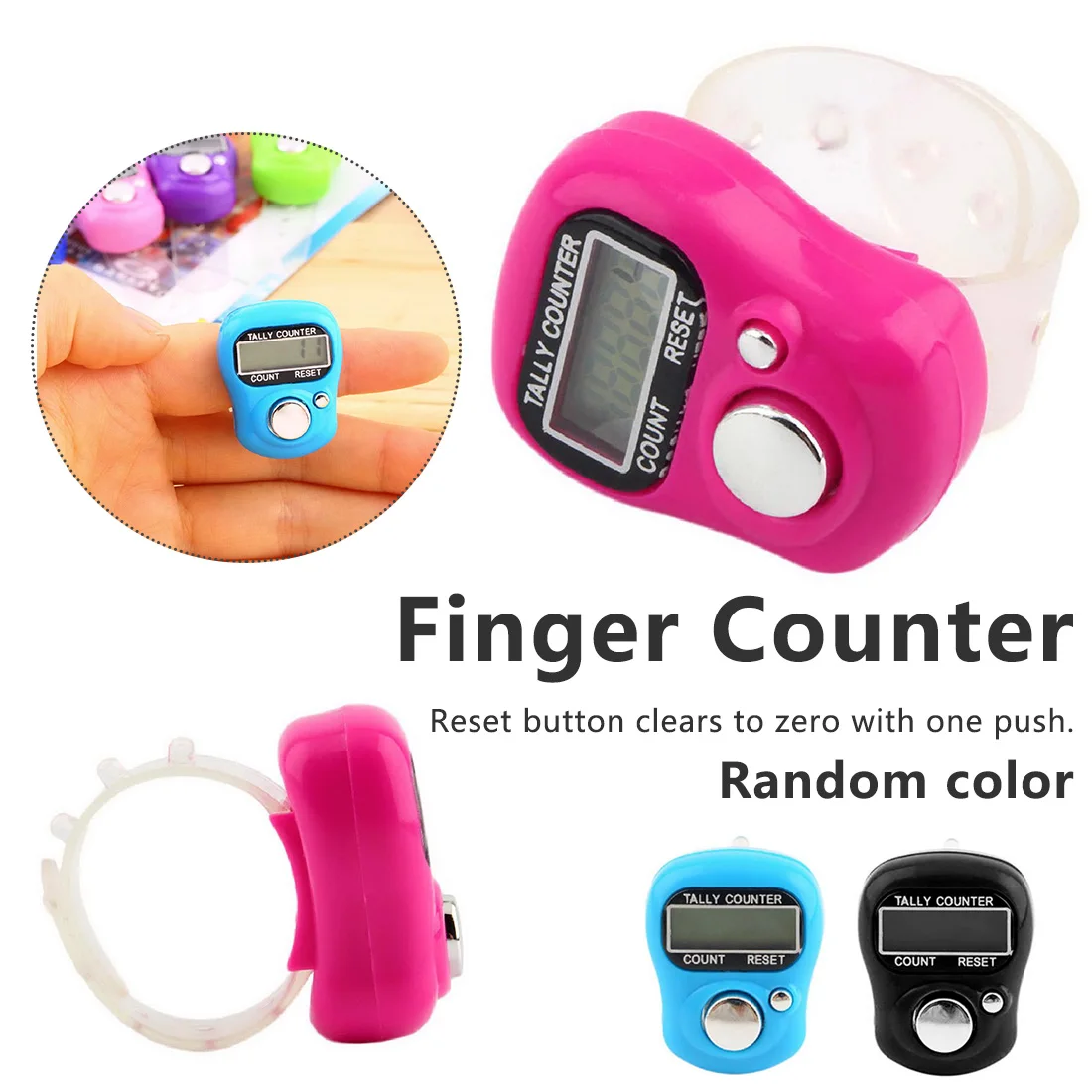

Random Color Portable LCD Electronic Counter Instrument Digital Tally Stitch Marker And Row Finger Counter