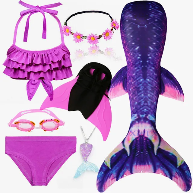 

Kids Swimmable Mermaid Tail for Swimming Children Swimming Mermaid Tails With Monofin Fin Girls Kids Mermaid Cosplay Costume
