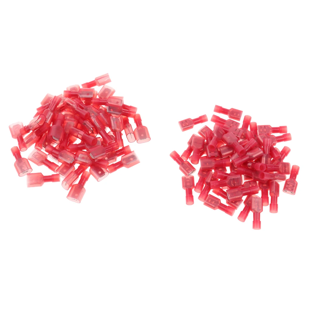 

50 Pairs 22-16 Gauge Fully Insulated Female+Male Spade Nylon Quick Disconnects