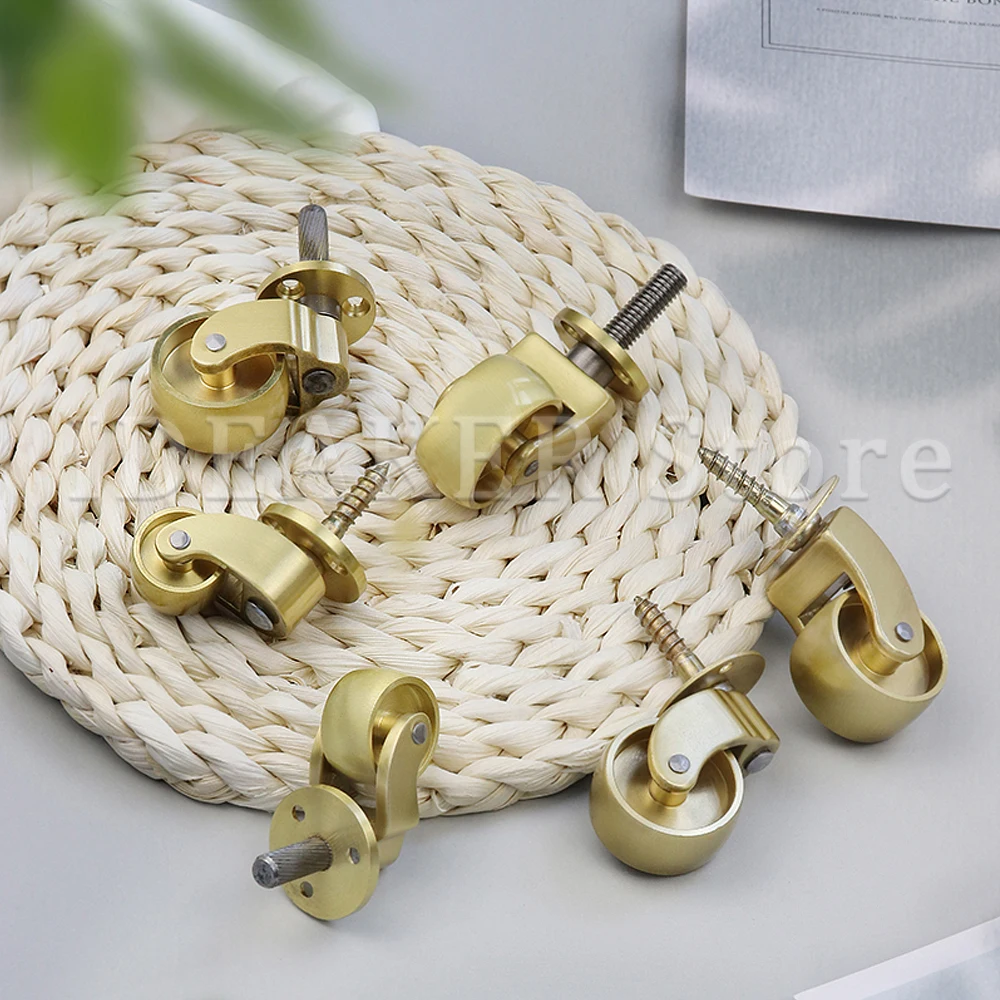 

Brass Universal Wheel Silent Reinforce Furniture Casters Heavy Duty Furniture Support Leg Casters For Sofa Chair
