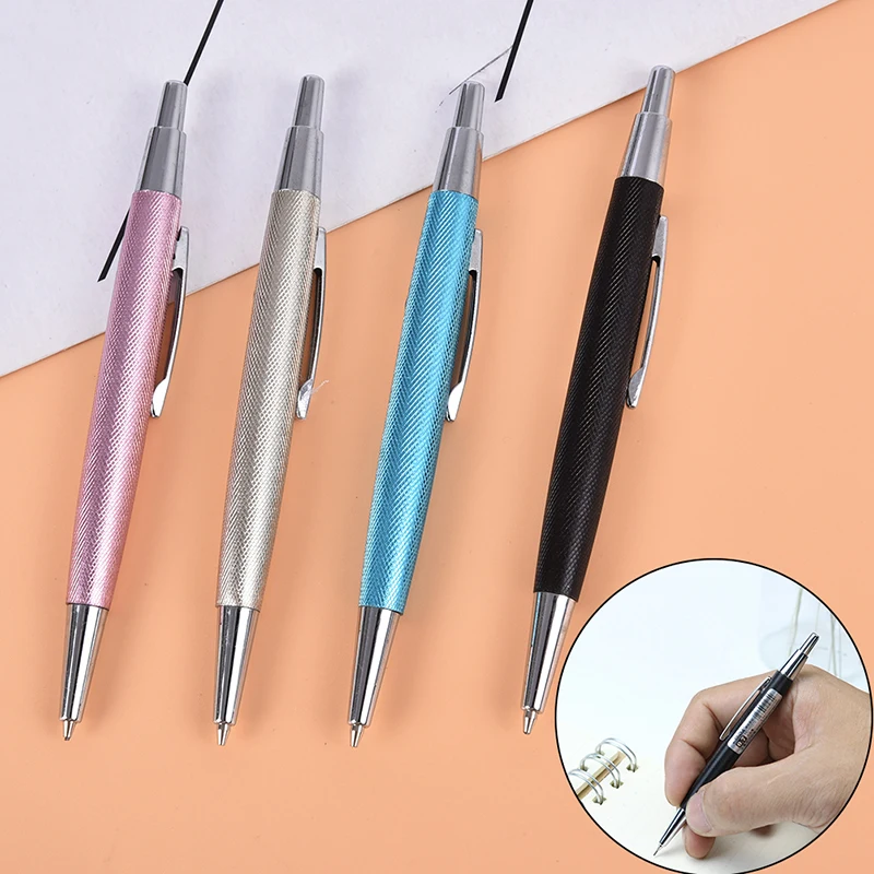 

Cute Mini Metal pencil 0.7/0.5mm black yellow pink blue short student writing Mechanical automatic pencil with 30PCS refills