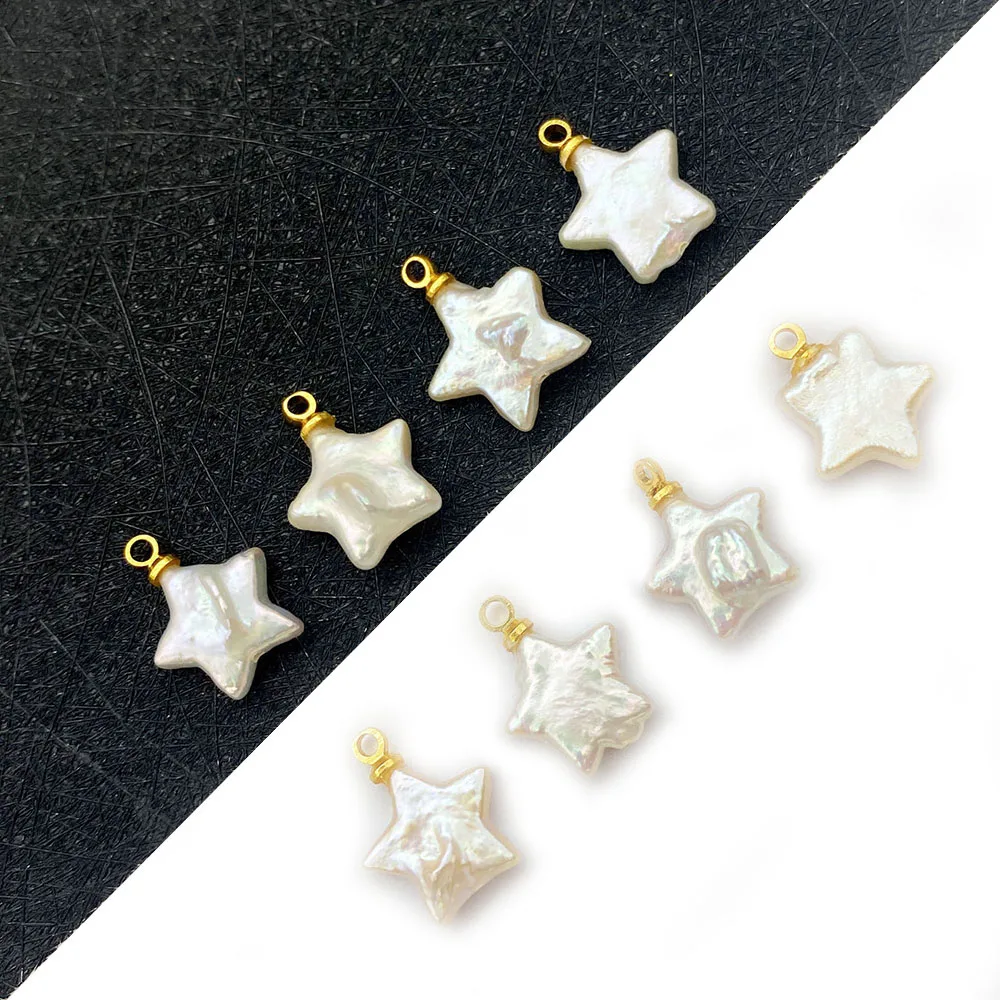 

1pcs Natural Freshwater Pearl Pendant Necklace Five-pointed Star Jewelry Making DIY Making Earrings Bracelet Supplies Woman Gift