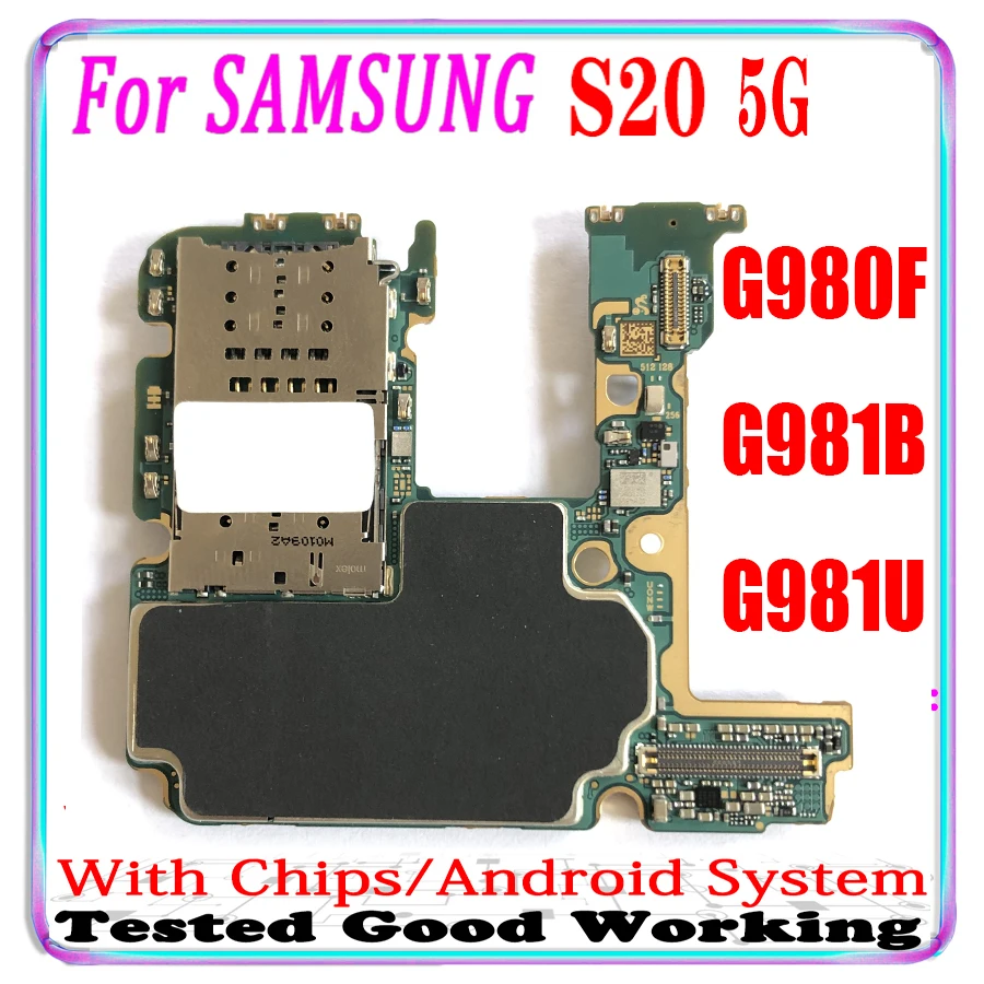Оригинал для Samsung Galaxy S20 Ultra 5G G988B + G986B G986U G980F G981U G981B G985F материнская плата