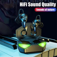 new tws wireless bluetooth gaming headset without delay 9d high fidelity stereo led light noise cancelling headset