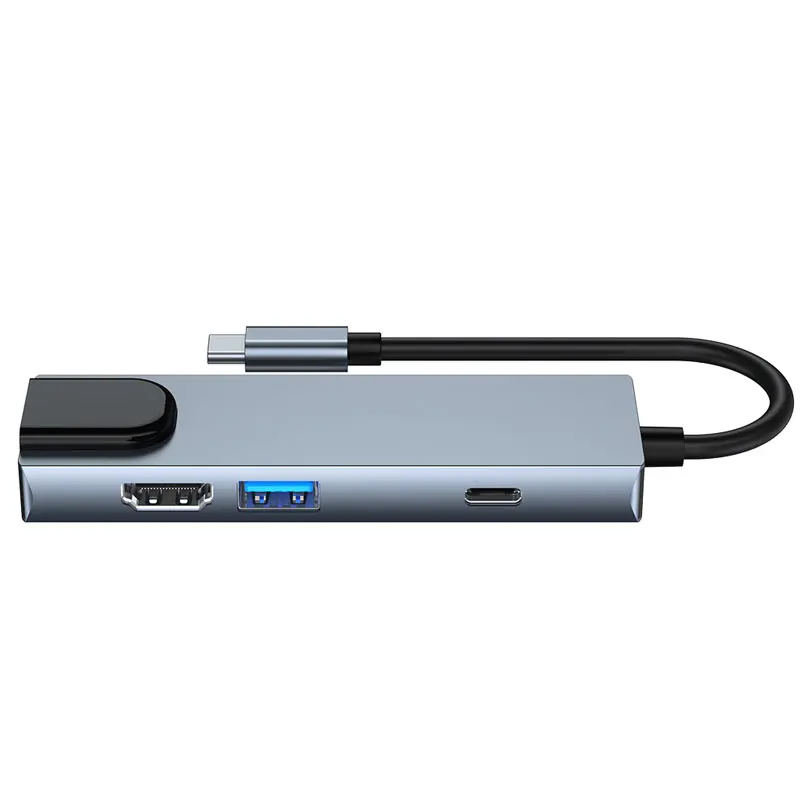 

USB C Hub Type-C 3.1 with HDMI-Compatible 4K Rj45 100M SD/TF Card Reader PD 3.0 Hub USB C Dock for MacBook Air/Pro M1 PC