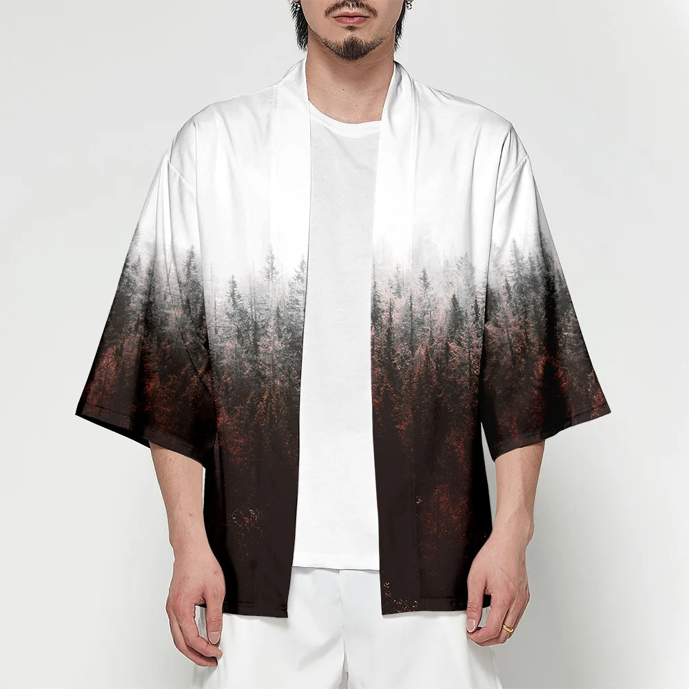 Japanese Kimono Cardigan Men Haori Yukata Male Samurai Costume Clothing ...