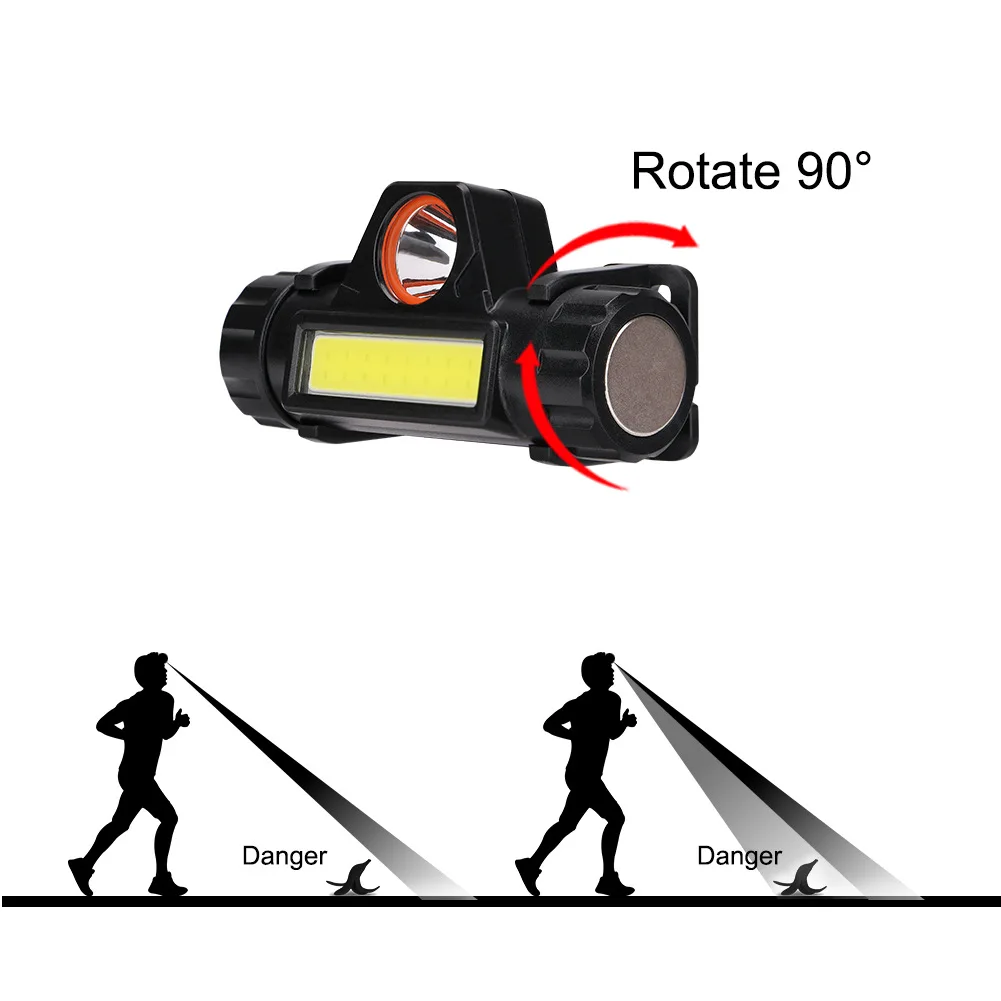 

Portable 90 Degree LED Rotating Head Lamp High Brightness Waterproof COB LED Magnetic Fishing Camping Lamp for Outdoor Lighting