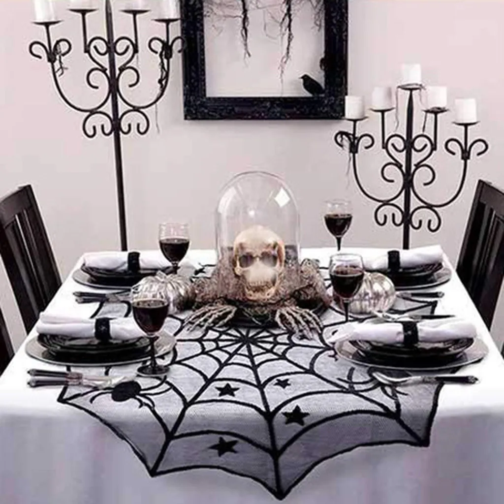 Хэллоуин паук летучая мышь скатерть с рисунком каминная занавеска шарф лампа