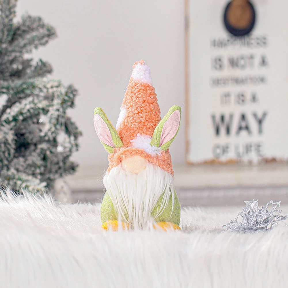 

Carrot Shape Easter Bunny Gnome Decoration Easter Faceless Doll Plush Dwarf Home Party Decorations Kids Toys