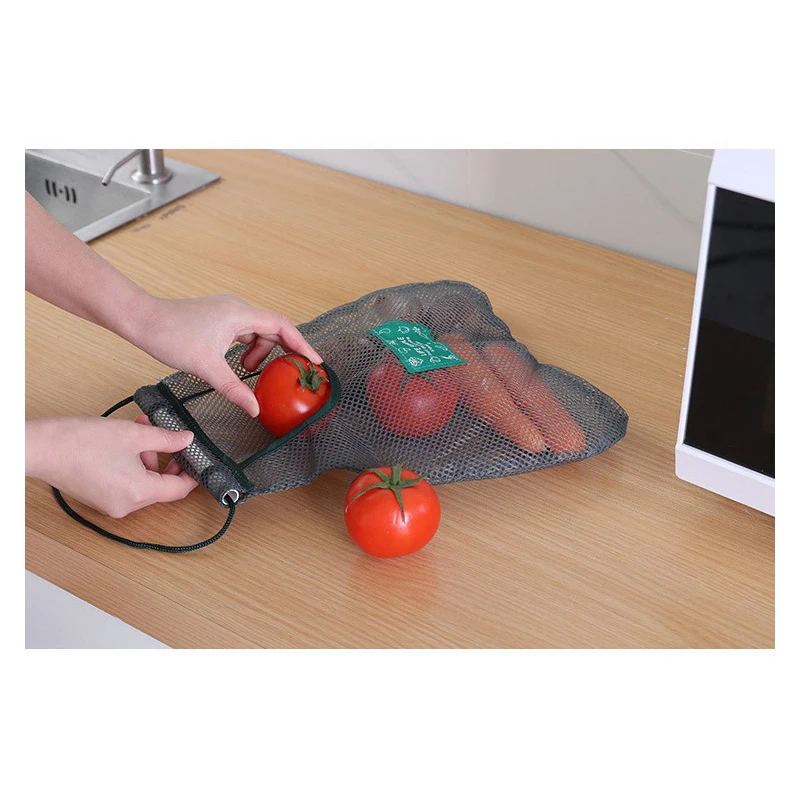 

Portable hand-held hollow breathable hanging bag Household storage bag Hanging kitchen fruit and vegetable storage mesh bag