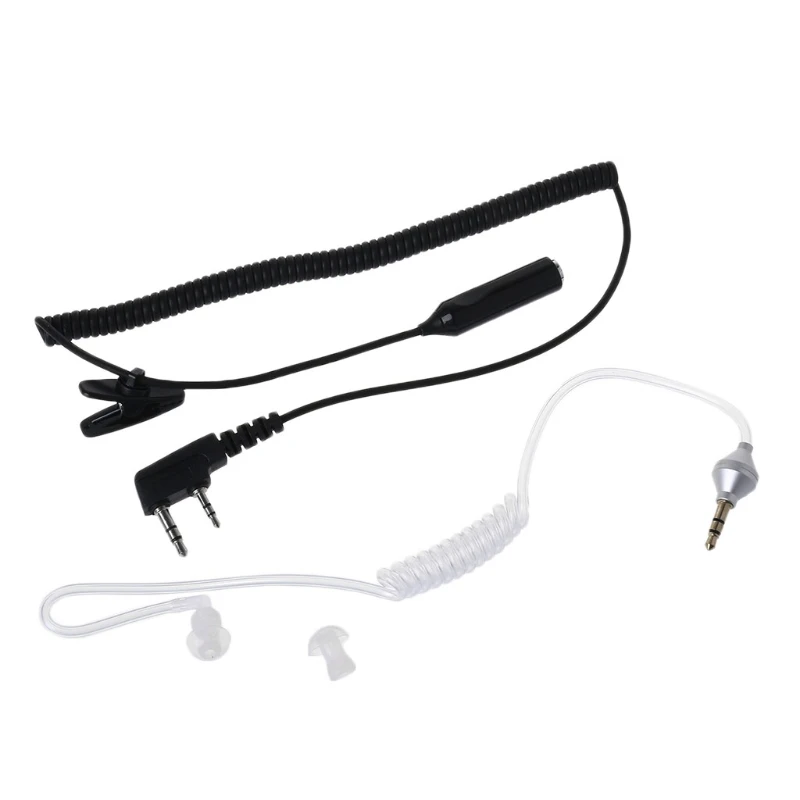

2-Pin PTT Mic Headset to 3.5mm Air Acoustic Tube Earpiece for Baofeng UV-5R 888s X6HA