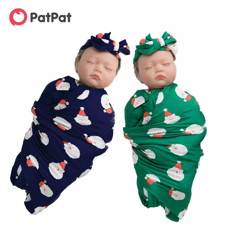 PatPat в наличии рождественское детское одеяло с принтом Санта Клауса Пеленальное